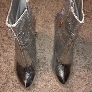 Platinum, Metallic Silver Boots